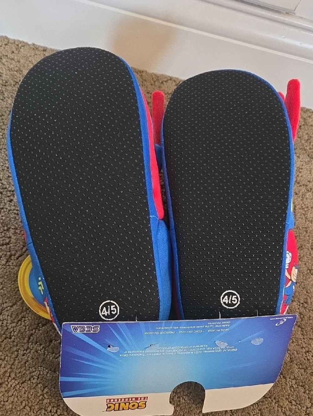 Boys Girls SONIC The Hedgehog & Knuckles Slippers Size 13/1 2/3 4/5 NWT